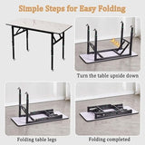 AMSXNOO Height Adjustable Standing Desk, No Assembly Folding Collapsible Computer Desk, Rolling Laptop Table for Workshop Home Office AMSXNOO