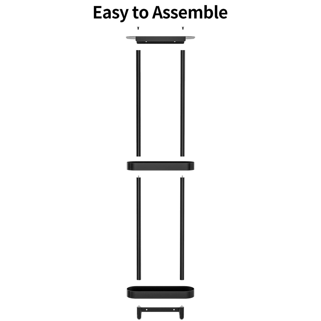 STWWO Bathroom Towel Storage, 36.4 Inch Towel Racks for Bathroom Wall Mounted with Shower Caddy with Metal Shelf, Black STWWO