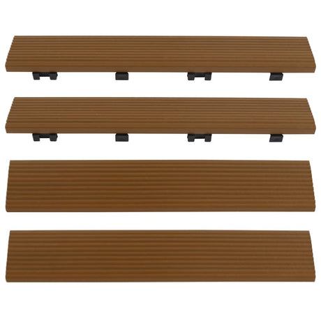 1 in. x 1 ft. Quick Deck Composite Deck Tile Straight Fascia (4-Pieces/Box) (Peruvian Teak) NewTechWood