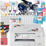 Brother SP-1 Dye-Sublimation Printer Bundle with 7-in-1 Navy Blue Tumbler, Mug & Cup Press, Full Ink Set, 310 Sublimation Transfer Sheets, Sublimation Blanks, Tape and More