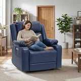 EONIX Wall Hugger Recliner for Small Space, Real Zero Clearance Power Recliner, Lazy Boy Recliner Chair with Cup Holders for RV, Living Room, Bedroom, SXXY011990, Navy Blue
