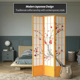 Red Lantern 7 ft. Tall Cherry Blossom Shoji Screen - Honey - 3 Panels Red Lantern