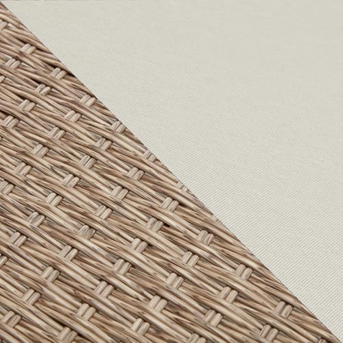 HOMREST Outdoor Chaise Lounge Chair Set of 2, Patio Wicker Lounge Chairs with Adjustable Backrest, Rattan Pool Sunbathing Chaiser with Removable Cushion (Khaki)