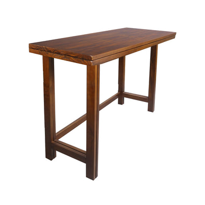 Casual Home Solid Wood Folding Convertible Dining Console Table, 40" W x 28" D x 30" H, Warm Brown