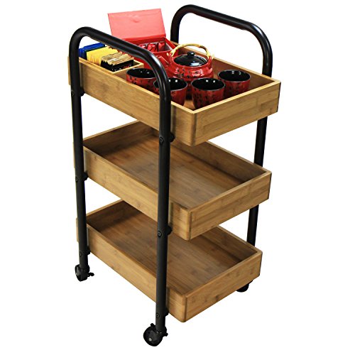 Oceanstar 3SC1675 Portable 3 Removable Trays Storage Cart - WoodArtSupply