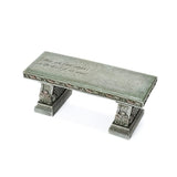 Roman Memorial Bench with Verse Inscribed on Top, 15.25-Inch, Resin, Small Roman