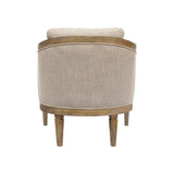 Pemberly Row Farmhouse Solid Wood & Fabric Accent Chair in Natural Pemberly Row