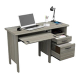 Inval 2-Drawer Computer Desk with Keyboard Tray, Gray Smoke Oak Inval