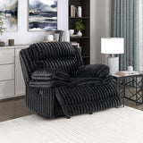 Lexicon Manual Glider Recliner Chair, Corduroy Manual Tab Pull Reclining Chair with Pillow Top Arms, Plush Cushions, Cozy Theater-Style Accent for Living Room/Bedroom, Easy Assembly, Black
