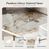 WOOOFA Modern Gold Console Table, Entryway Table with Smart Sensor Lights, Luxurious Marble Console Table, Sturdy and Easy to Clean, Sofa Table for Living Room, Hallway, Foyer, Bedroom WOOOFA