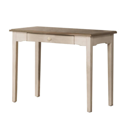 Hillsdale Furniture Clarion, Gray Wood Top/Sea White Base Desk/Table, Distressed - WoodArtSupply