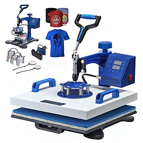 ENPAP Heat Press 15x15 Inch 8 in 1 Heat Press Machine 360-Degree Swing Away Digital T Shirt Press Machine Multifunction Sublimation Combo for T Shirts Mugs Hat Plate Cap Bottle ENPAP