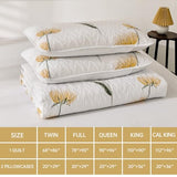 Dinjoy Quilt Set Queen Cute Floral Bedspread Coverlet Yellow Flower Quilts Microfiber Lightweight Summer Bedding Sets Reversible Soft Quilted Bed Cover for All Season(96"x90") Dinjoy