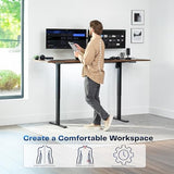 VIVO Large Electric 83 x 30 in Standing Desk, Memory Height Adjustment, 1B Series, Holds 220 lbs, Rustic Vintage Brown Top Black Frame, DESK-KIT-1B8N VIVO