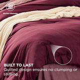 Bedsure King Size Comforter Set - 7 Pieces Burgundy King Bedding Set for All Seasons, Boho Contrasting Design Bed in a Bag with Comforter, Sheets, Pillowcases & Shams Bedsure