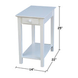 IC International Concepts International Concepts Narrow End Table, White IC International Concepts