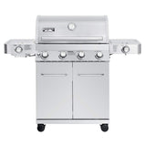 Monument Grills Larger 4-Burner Propane Gas Grills Stainless Steel Cabinet Style with Side & Side Sear Burners, Built-In Thermometer, and Knob Controls Monument Grills
