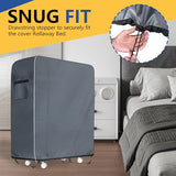 Folding Bed Storage Cover 31.5" × 14" × 44", Waterproof 600D Dustproof Rollaway Bed Protector with Zipper & Handles – Fits Most 31–38" Single Folding Beds, Breathable & Durable, Grey WES