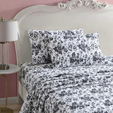 Betsey Johnson - Queen Bed Sheets, Soft & Lightweight Bedding, Fade & Wrinkle Resistant (Betseys Toile Black, Queen) Betsey Johnson