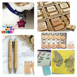 Leafcraft 218PCS Laser Engraving Material Explore Kit, 31 Kinds Laser Cutting Engraving Accessories Include Acrylic, Metal, Wood, Felt, PU Leather, Cork, Rock, Rubber for Engraver Machine DIY Crafting leafcraft