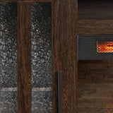 duraflame® Electric Fireplace TV Stand, Farmhouse Media Mantel with Storage, Stromburg Oak Duraflame