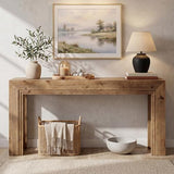 LITTLE TREE 63" Solid Wood Console Table, Narrow Entryway Table for Entrance, Rustic Sofa Tables Behind The Couch for Living Room, Farmhouse Wooden Foyer Hallway Storage LITTLE TREE