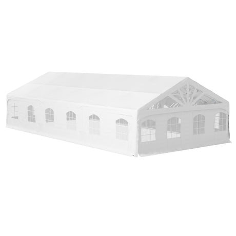 Outsunny 19.5' x 39' Party Tent, Heavy Duty Outdoor Canopy Tent Shelter with Removable Sidewalls, 2 Doors and 20 Windows, Large Tents for Parties, Wedding, Events, BBQ Grill, White Outsunny