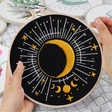 Louise Maelys Tarot Embroidery Kits for Beginners with Moon Pattern,Adults Starter Cross Stitch Kit DIY Needlepoint