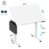 ERGO COLLECT Standing Desk with Whiteboard – Electric Height Adjustable Drafting Table, Flip Dry Erase Top, Mobile Drawing Desk with Wheels & Storage Bag for Home, Office, Studio, Art ERGO COLLECT