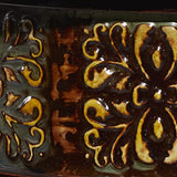 Deco 79 Metal Floral Embossed 1 Shelf Console Table with Ornate Scroll Legs, 43" x 14" x 32", Brown Deco 79