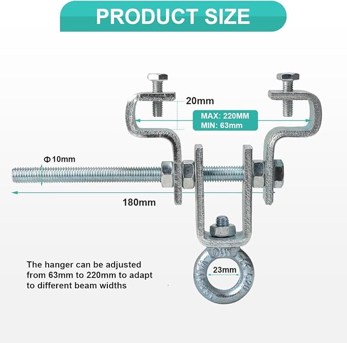 Nextua 2 Sets Punching Bag Hanger Heavy Bag Mount Heavy Bag Hanger I Beam Clamp Swing Hanger Heavy Duty Swing Hangers Punching Bag Mount Punching Bag Hanging Boxing Bag Heavy Bag Ceiling Mount Nextua