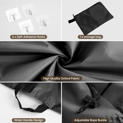 YUCOBE 72" x 66" Cubicle Curtain for Office Privacy Curtains for Room Divider Door, Desk Shade for Cubicle to Block Ligh, Temporary Door for a Room Privacy, 1Pcs with 4 Hook, Black YUCOBE