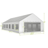 20'x40' Party Tent - Heavy Duty Upgraded Galvanized Frame, Outdoor Wedding Gazebo Shelter Canopy, Removable Sidewalls, Double Doors, and 3 Carry Bags for Parties, Weddings, and Outdoor Events Mulinsonfly