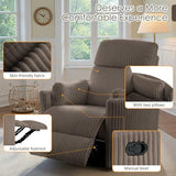 Chizzyseat Nursery Rocking Chairs Comfy High Back 360 Swivel Rocker Recliner with 2 Pillows Glider Recliner Nursery Chair for Adults Small Spaces Nursing Bedroom Living Room Brown
