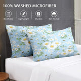 WeCozy Twin Size Comforter Set with Pillowcase, Wildflower Daisy Flower Floral Soft 2 Pcs Bedding for Kids and Adults Bedroom Bed Decor WeCozy