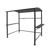 COBANA Grill Gazebo 8’by 4.6’ Outdoor Patio BBQ Canopy with Single-Tier Soft Top and Metal Shelves, Gray COBANA