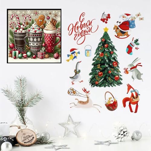 Christmas Stamped Cross Stitch Kits - Christmas Snowflake Counted Cross Stitch Kits for Beginners Adults Needlepoint Cross-Stitch Patterns Dimensions Needlecrafts Embroidery Kits Arts and Crafts