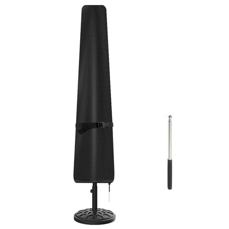 J&C Umbrella Cover, Windproof, UV Resistant Market Parasol Covers 7ft to 11ft Waterproof Outdoor Patio Umbrella Cover Black J&C