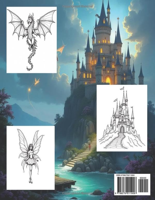 Castles Dragons And Fairies: an Adult Coloring Book WoodArtSupply