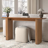 Fluted Narrow Console Table, Mid Century Modern Long Entryway Table, Farmhouse Entry Way Couch Table Behind Sofa, Easy Assembly, 60 Inch, for Living Room, Hallway, Entrance, Wooden, Walnut Xyulmeo
