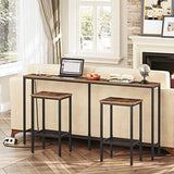 MAHANCRIS 63" Console Table with Power Outlet, Narrow Sofa Table, Industrial Entryway Table with USB Ports, Behind Couch for Entryway, Hallway, Foyer, Living Room, Bedroom, Rustic Brown CTHR16E01Z MAHANCRIS