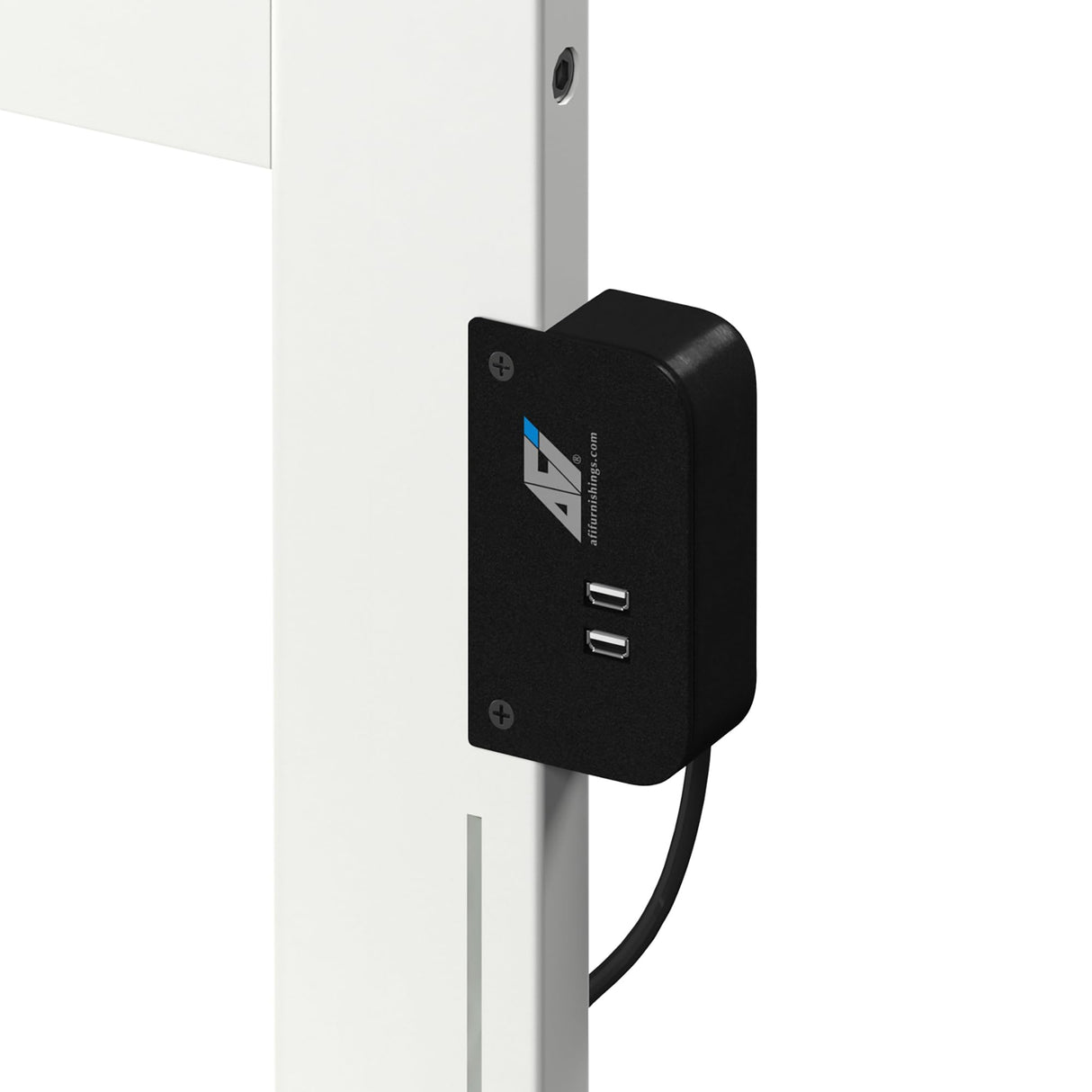 AFI, Madison Queen Platform Bed with Matching Footboard, Twin XL Trundle, and Attachable USB Charger, White AFI