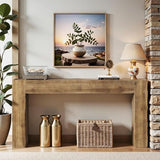 Tribesigns 63-Inch Solid Wood Console Sofa Table, Farmhouse Long Entryway Table Behind Couch for Living Room, Entrance, Hallway, Foyer, Easy Assembly Tribesigns