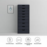 Slim Tall 9-Drawer File Cabinet for Small Offices – Narrow Office Storage Cabinet for Home Office, Modern Office File Cabinet Organizer for cosmetics, books. Naomi Home
