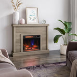 duraflame® Shiplap Wall Mantel Electric Fireplace, Barstow Acacia Duraflame