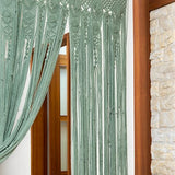 Macrakido - Premium 4mm Thick Macrame Door Curtain - Handcrafted Light Sage Green Boho Room Divider - Extra Dense Privacy Screen - Doorway Hanging Decor 40" x 80" Macrakido