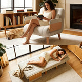 Vakdle 35.43“ Sofa Bed,Adjustable Backrest&futon Sofa Bed, Modern Convertible Sleeper Chair for Bedroom，Small Spaces,Dorm, Living Room,Office Vakdle