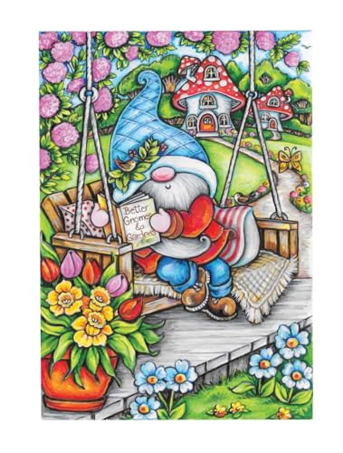 Creative Haven Garden Gnomes Coloring Book (Adult Coloring Books: Fantasy) WoodArtSupply