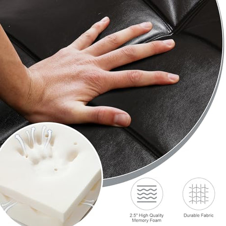 MUUEGM Futon Sofa Bed Convertible Couch,Memory Foam Futon Sofa Couch,Sleeper Futons Sofa Couches,Small Splitback Modern Loveseat Sofa Bed for Living Room,Office,Apartment,Faux Leather,Black. MUUEGM
