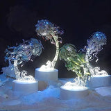 Piececool 3D Metal Puzzles for Adults - Marine Organism Jellyfish Night Light with USB Plug, Hobbies DIY Metal Arts & Crafts 3D Model Building Kits, Creative Gifts & Home Decor